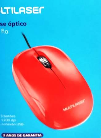 Mouse Classic Box Óptico USB 1200dpi Vermelho - MO292 MO292