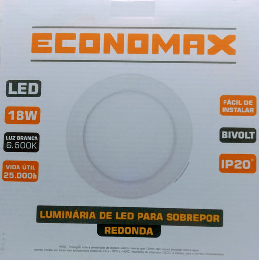 Luminária de LED para sobrepor redonda 18W