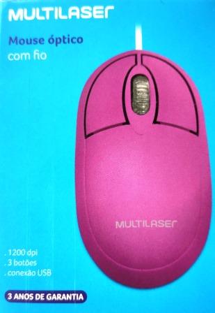 Mouse Classic Box Óptico 1200 dpi Full Rosa USB - MO304 MO304